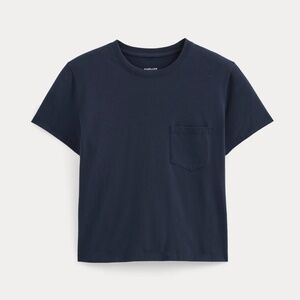 Everlane Women's Box-Cut T-Shirt in Essential Cotton in Navy, Size Extra Small